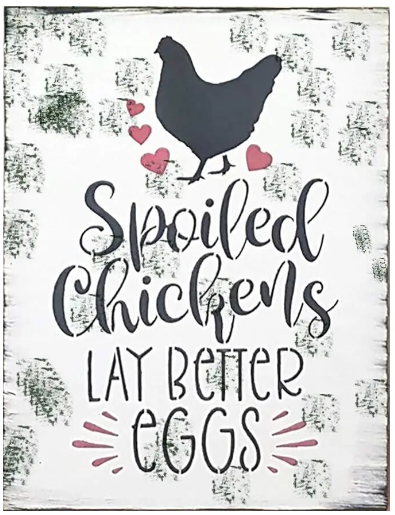 Metal sign - Spoiled Chickens