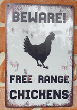 Load image into Gallery viewer, Metal sign - Free Range Chickens
