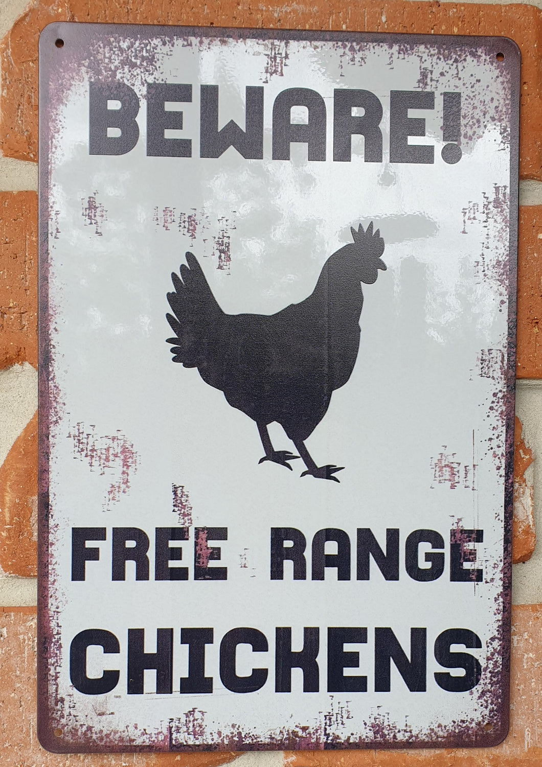 Metal sign - Free Range Chickens