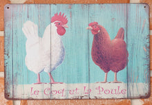 Load image into Gallery viewer, Metal sign - le Coq et la Poule
