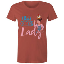 Load image into Gallery viewer, T-Shirt - Crazy Chicken Lady too - Women&#39;s
