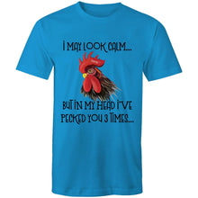 Load image into Gallery viewer, T-Shirt - I may look calm rooster - plus sizes
