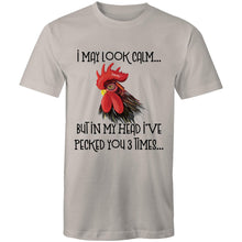 Load image into Gallery viewer, T-Shirt - I may look calm rooster - plus sizes
