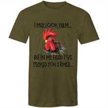 Load image into Gallery viewer, T-Shirt - I may look calm rooster - plus sizes
