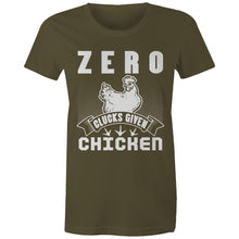 Load image into Gallery viewer, T-Shirt - Zero Clucks Chicken - Women&#39;s Tee
