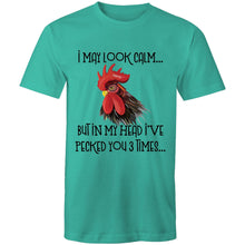 Load image into Gallery viewer, T-Shirt - I may look calm rooster - plus sizes
