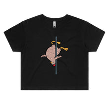 Load image into Gallery viewer, T-Shirt - Pole Dancing Chicken - Women&#39;s Crop Tee
