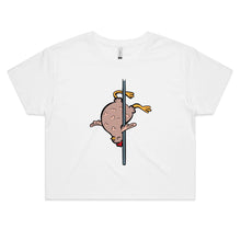 Load image into Gallery viewer, T-Shirt - Pole Dancing Chicken - Women&#39;s Crop Tee
