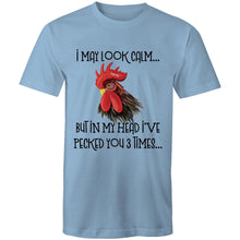 Load image into Gallery viewer, T-Shirt - I may look calm rooster - plus sizes
