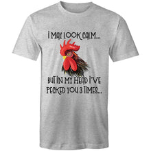 Load image into Gallery viewer, T-Shirt - I may look calm rooster - plus sizes
