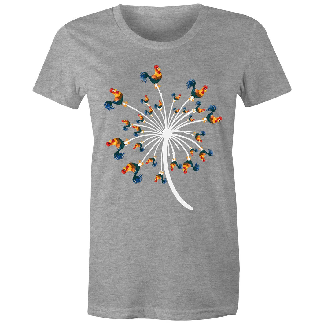 T-Shirt - Rooster Flower - Women's