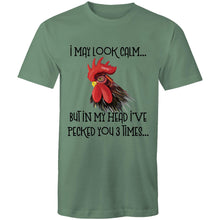 Load image into Gallery viewer, T-Shirt - I may look calm rooster - plus sizes
