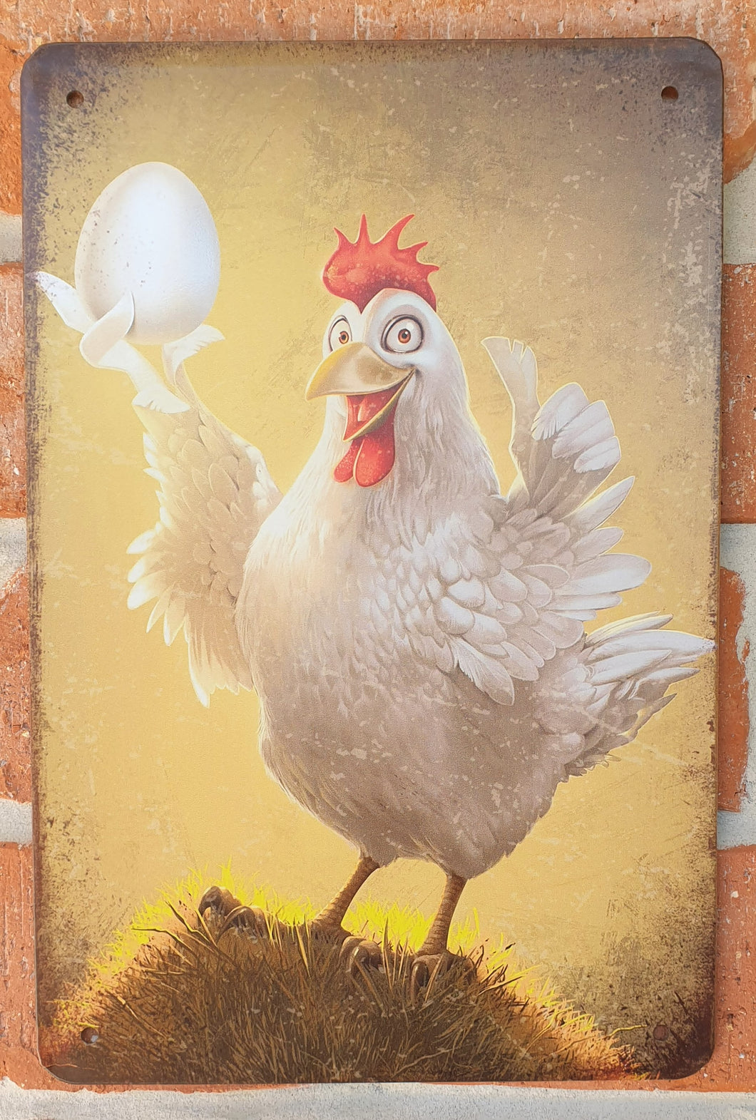 Metal sign - Chicken & Egg